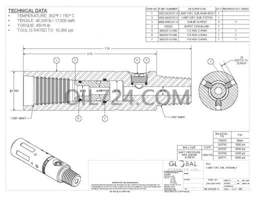 GDI 1.688英寸循环接头总成 - 1.0英寸AMMT Box x Pin 2002.0429.000.0 - 图片 2