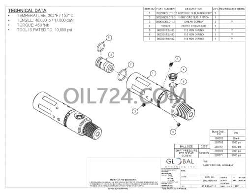 GDI 1.688英寸循环接头总成 - 1.0英寸AMMT Box x Pin 2002.0429.000.0 - 图片 3